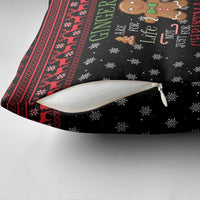 Funny Gingerbread Christmas Pillow Cover Hoodie with Gingers Are for Life Quote and Snowflake Pattern - Wonder Print Shop
