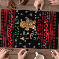 Funny Gingerbread Christmas Puzzle Hoodie with Gingers Are for Life Quote and Snowflake Pattern - Wonder Print Shop