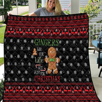 Funny Gingerbread Christmas Quilt Hoodie with Gingers Are for Life Quote and Snowflake Pattern - Wonder Print Shop
