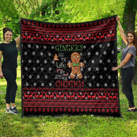 Funny Gingerbread Christmas Quilt Hoodie with Gingers Are for Life Quote and Snowflake Pattern - Wonder Print Shop