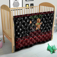 Funny Gingerbread Christmas Quilt Hoodie with Gingers Are for Life Quote and Snowflake Pattern - Wonder Print Shop