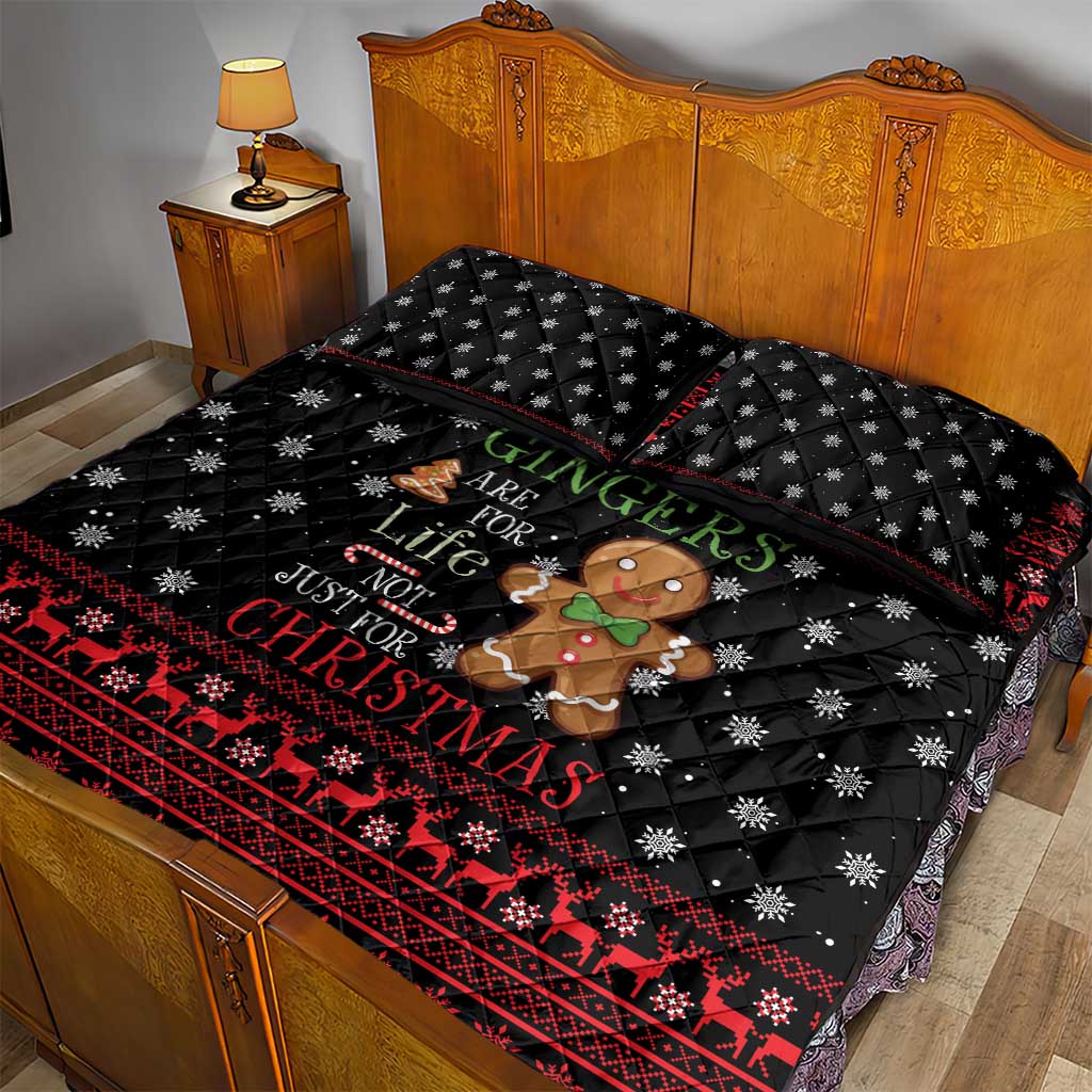 Funny Gingerbread Christmas Quilt Bed Set Hoodie with Gingers Are for Life Quote and Snowflake Pattern - Wonder Print Shop