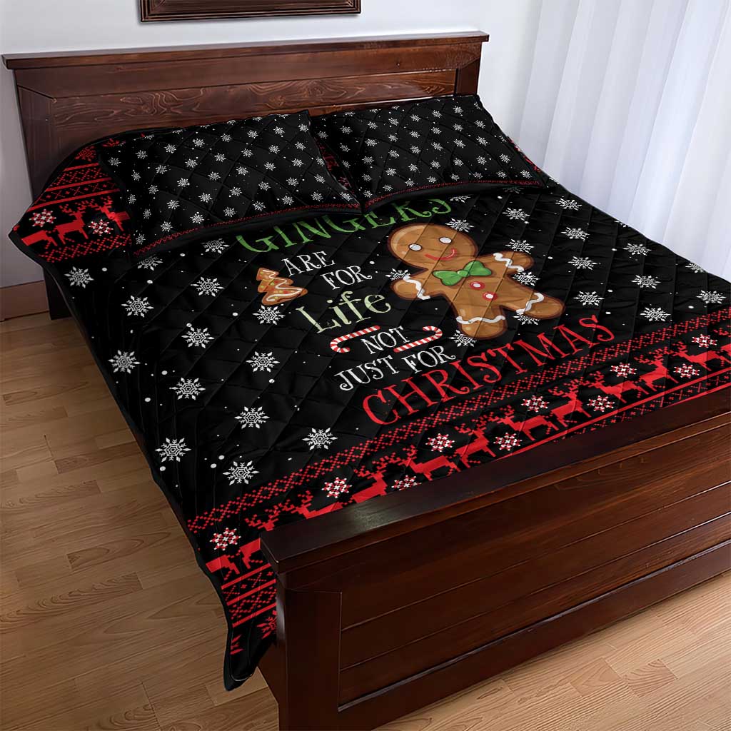 Funny Gingerbread Christmas Quilt Bed Set Hoodie with Gingers Are for Life Quote and Snowflake Pattern - Wonder Print Shop