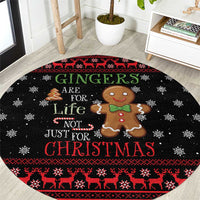 Funny Gingerbread Christmas Round Carpet Hoodie with Gingers Are for Life Quote and Snowflake Pattern - Wonder Print Shop