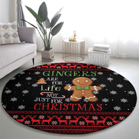 Funny Gingerbread Christmas Round Carpet Hoodie with Gingers Are for Life Quote and Snowflake Pattern - Wonder Print Shop