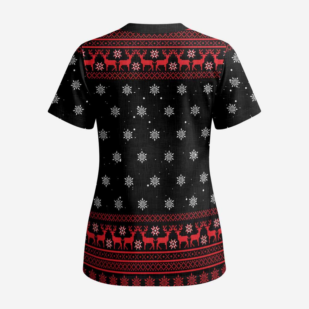 Funny Gingerbread Christmas Scrub Top Hoodie with Gingers Are for Life Quote and Snowflake Pattern - Wonder Print Shop