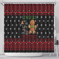 Funny Gingerbread Christmas Shower Curtain Hoodie with Gingers Are for Life Quote and Snowflake Pattern - Wonder Print Shop