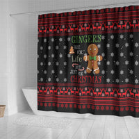 Funny Gingerbread Christmas Shower Curtain Hoodie with Gingers Are for Life Quote and Snowflake Pattern - Wonder Print Shop