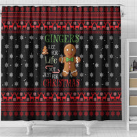 Funny Gingerbread Christmas Shower Curtain Hoodie with Gingers Are for Life Quote and Snowflake Pattern - Wonder Print Shop