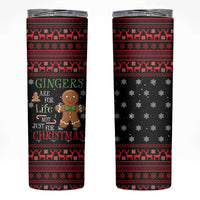 Funny Gingerbread Christmas Skinny Tumbler Hoodie with Gingers Are for Life Quote and Snowflake Pattern - Wonder Print Shop