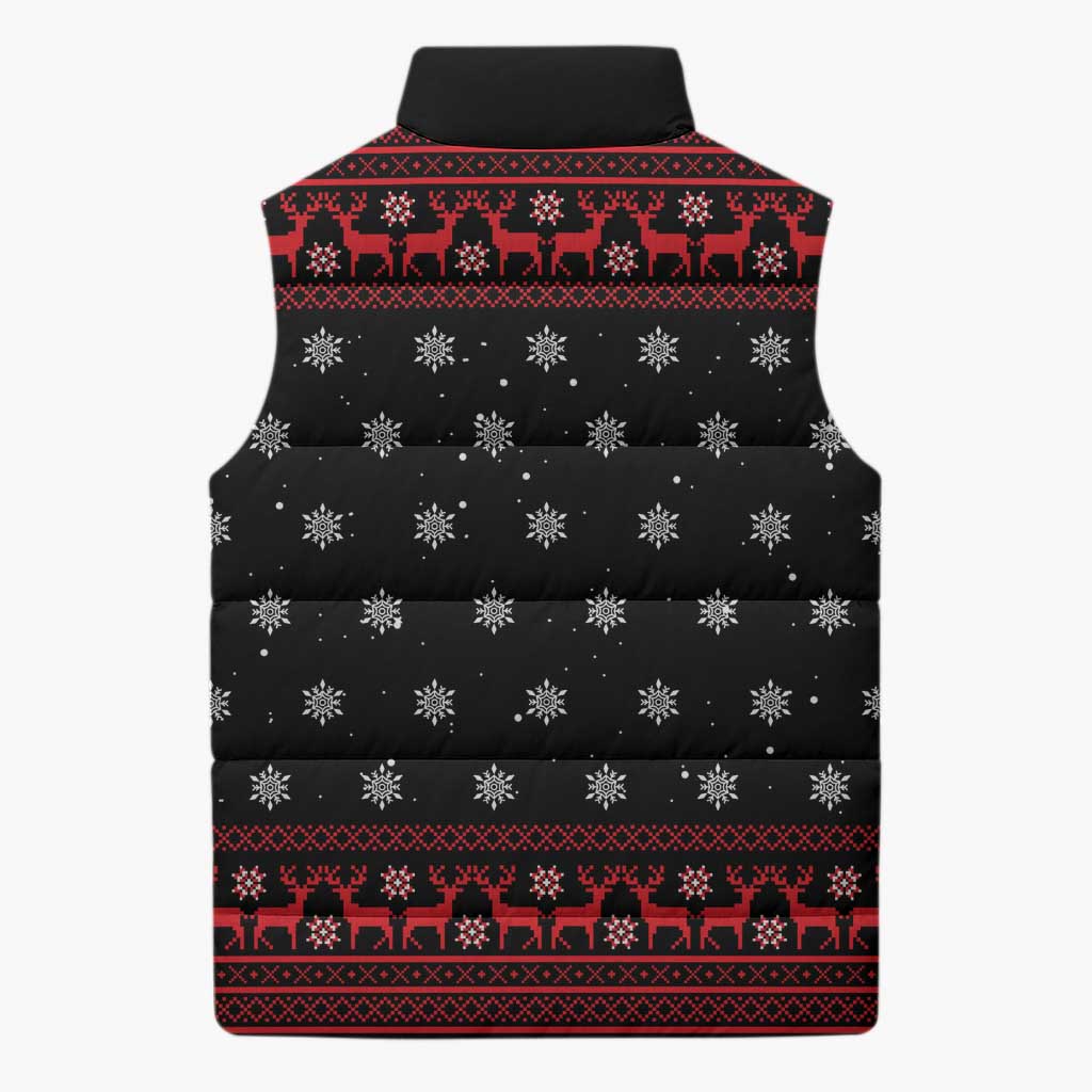 Funny Gingerbread Christmas Sleeveless Puffer Jacket Hoodie with Gingers Are for Life Quote and Snowflake Pattern - Wonder Print Shop