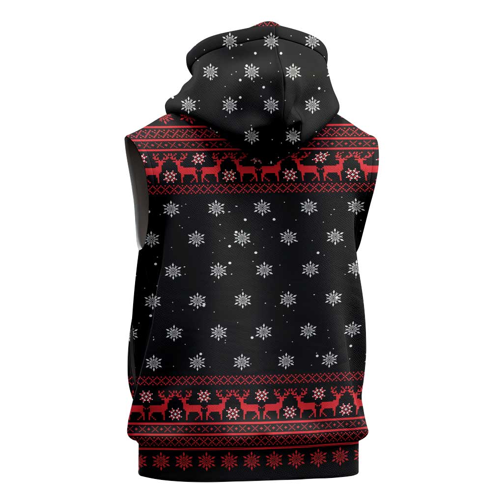 Funny Gingerbread Christmas Sleeveless Zip Hoodie Hoodie with Gingers Are for Life Quote and Snowflake Pattern - Wonder Print Shop