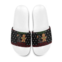 Funny Gingerbread Christmas Slide Sandals Hoodie with Gingers Are for Life Quote and Snowflake Pattern - Wonder Print Shop