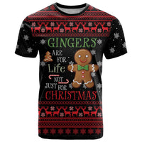 Funny Gingerbread Christmas T Shirt Hoodie with Gingers Are for Life Quote and Snowflake Pattern - Wonder Print Shop