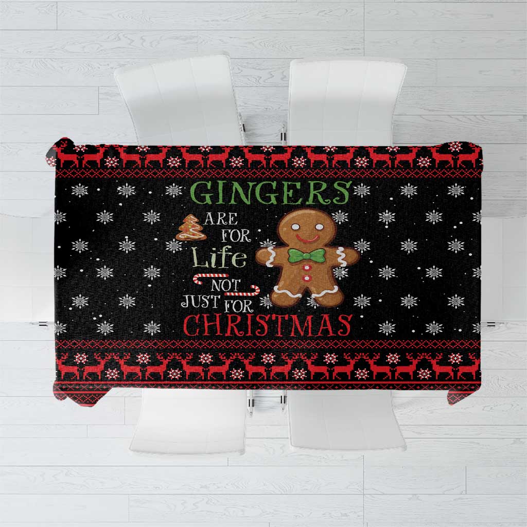 Funny Gingerbread Christmas Tablecloth Hoodie with Gingers Are for Life Quote and Snowflake Pattern - Wonder Print Shop