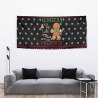 Funny Gingerbread Christmas Tapestry Hoodie with Gingers Are for Life Quote and Snowflake Pattern - Wonder Print Shop