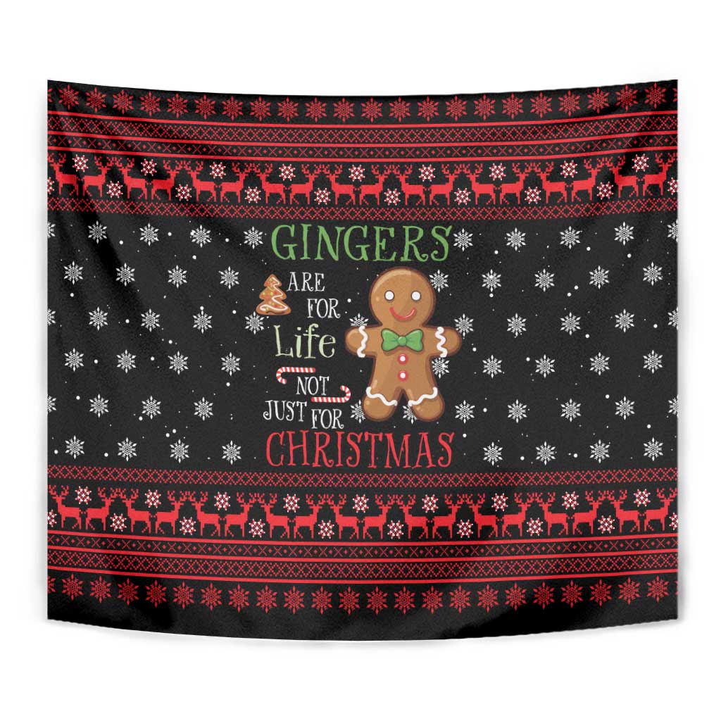 Funny Gingerbread Christmas Tapestry Hoodie with Gingers Are for Life Quote and Snowflake Pattern - Wonder Print Shop