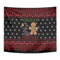Funny Gingerbread Christmas Tapestry Hoodie with Gingers Are for Life Quote and Snowflake Pattern - Wonder Print Shop