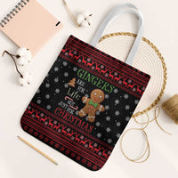Funny Gingerbread Christmas Tote Bag Hoodie with Gingers Are for Life Quote and Snowflake Pattern - Wonder Print Shop