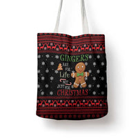 Funny Gingerbread Christmas Tote Bag Hoodie with Gingers Are for Life Quote and Snowflake Pattern - Wonder Print Shop