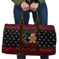 Funny Gingerbread Christmas Travel Bag Hoodie with Gingers Are for Life Quote and Snowflake Pattern - Wonder Print Shop
