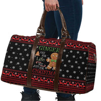 Funny Gingerbread Christmas Travel Bag Hoodie with Gingers Are for Life Quote and Snowflake Pattern - Wonder Print Shop