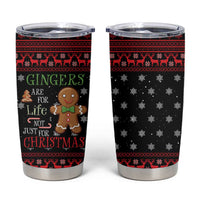 Funny Gingerbread Christmas Tumbler Cup Hoodie with Gingers Are for Life Quote and Snowflake Pattern - Wonder Print Shop