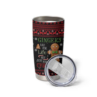 Funny Gingerbread Christmas Tumbler Cup Hoodie with Gingers Are for Life Quote and Snowflake Pattern - Wonder Print Shop