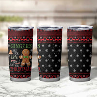 Funny Gingerbread Christmas Tumbler Cup Hoodie with Gingers Are for Life Quote and Snowflake Pattern - Wonder Print Shop