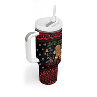 Funny Gingerbread Christmas Tumbler With Handle Hoodie with Gingers Are for Life Quote and Snowflake Pattern - Wonder Print Shop