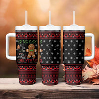 Funny Gingerbread Christmas Tumbler With Handle Hoodie with Gingers Are for Life Quote and Snowflake Pattern - Wonder Print Shop