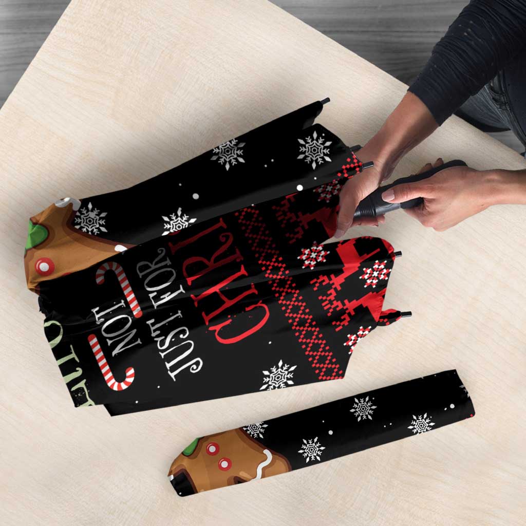 Funny Gingerbread Christmas Umbrella Hoodie with Gingers Are for Life Quote and Snowflake Pattern - Wonder Print Shop