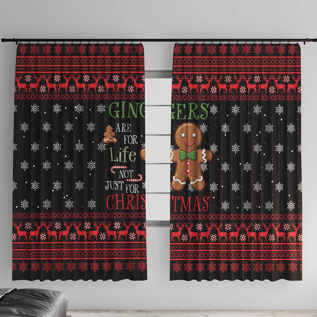 Funny Gingerbread Christmas Window Curtain Hoodie with Gingers Are for Life Quote and Snowflake Pattern - Wonder Print Shop