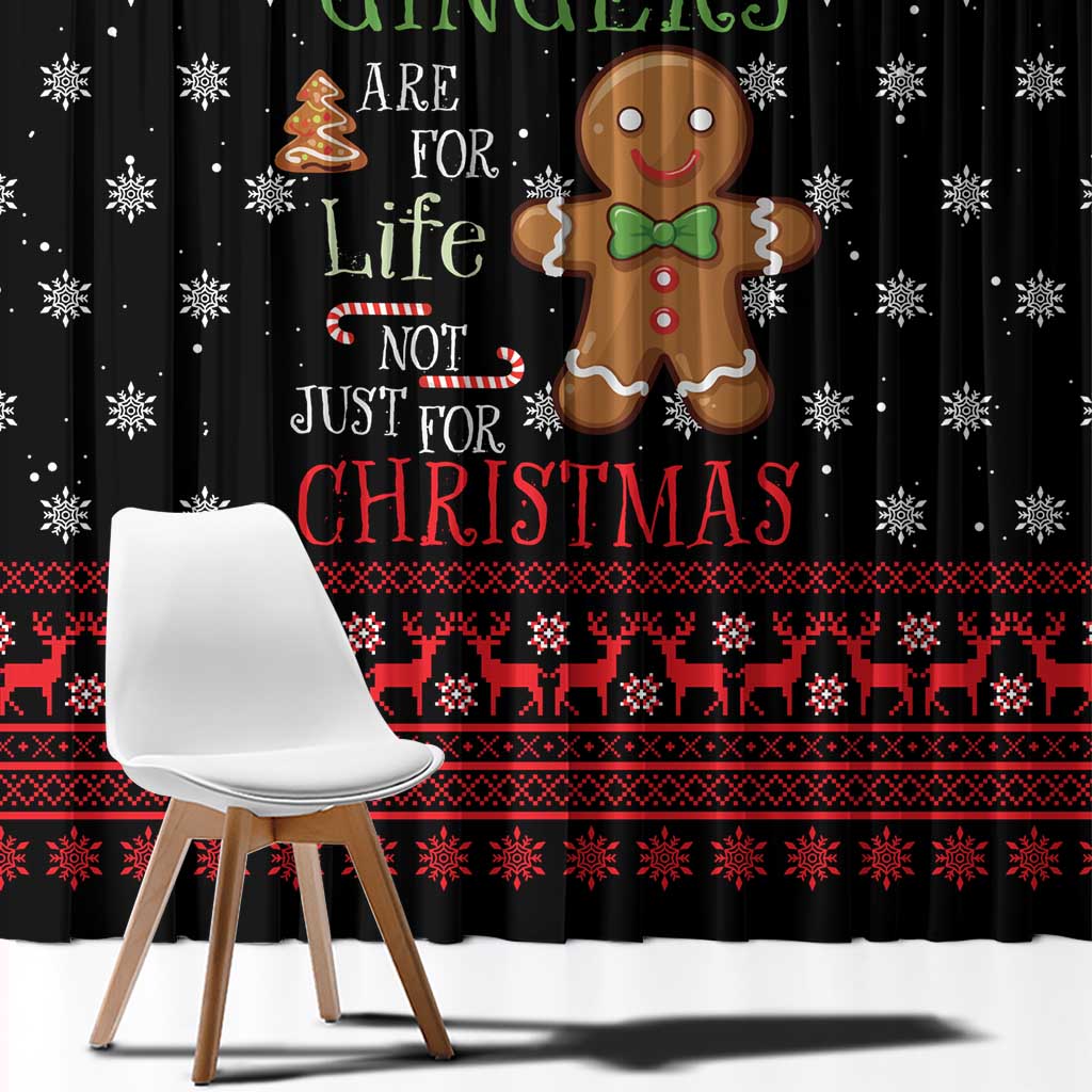 Funny Gingerbread Christmas Window Curtain Hoodie with Gingers Are for Life Quote and Snowflake Pattern - Wonder Print Shop