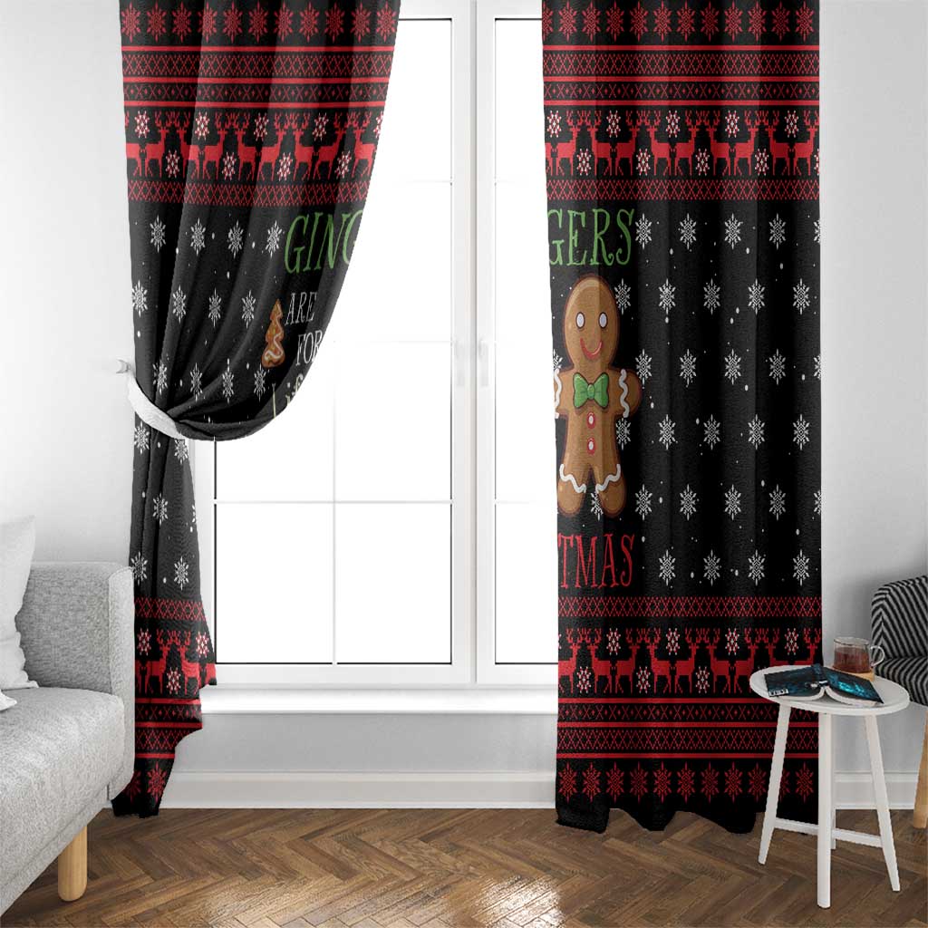 Funny Gingerbread Christmas Window Curtain Hoodie with Gingers Are for Life Quote and Snowflake Pattern - Wonder Print Shop