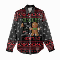 Funny Gingerbread Christmas Women Casual Shirt Hoodie with Gingers Are for Life Quote and Snowflake Pattern - Wonder Print Shop