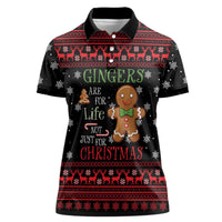 Funny Gingerbread Christmas Women Polo Shirt Hoodie with Gingers Are for Life Quote and Snowflake Pattern - Wonder Print Shop