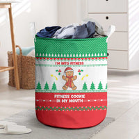 Funny Fitness Cookie Christmas Laundry Basket with Gingerbread Design and Holiday Pattern - Wonder Print Shop