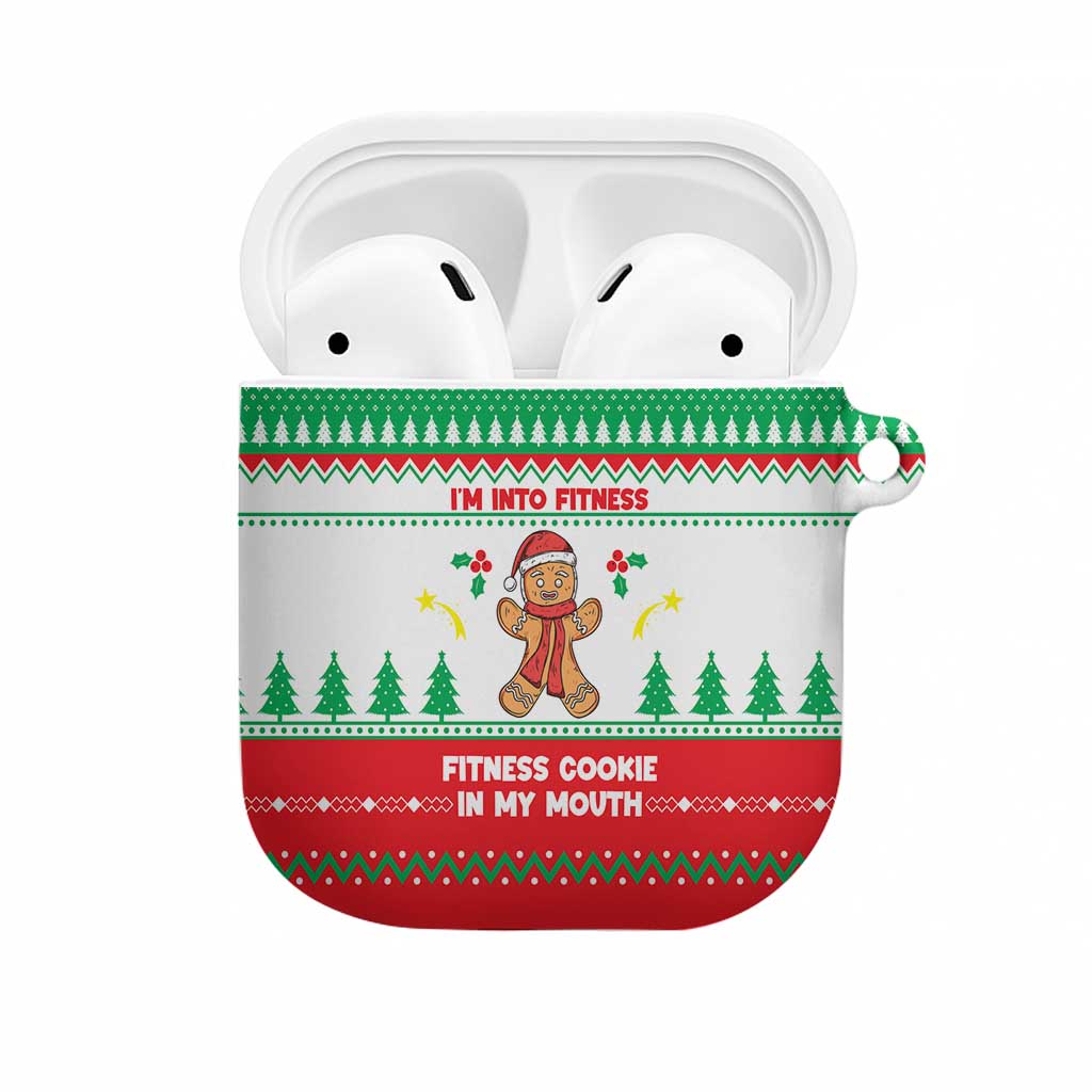 Funny Fitness Cookie Christmas AirPods Case with Gingerbread Design and Holiday Pattern - Wonder Print Shop
