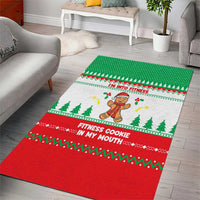 Funny Fitness Cookie Christmas Area Rug with Gingerbread Design and Holiday Pattern - Wonder Print Shop