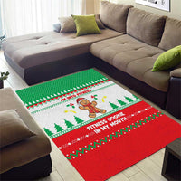 Funny Fitness Cookie Christmas Area Rug with Gingerbread Design and Holiday Pattern - Wonder Print Shop