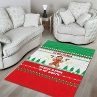 Funny Fitness Cookie Christmas Area Rug with Gingerbread Design and Holiday Pattern - Wonder Print Shop