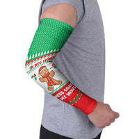 Funny Fitness Cookie Christmas Arm Sleeves with Gingerbread Design and Holiday Pattern - Wonder Print Shop