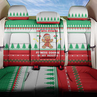 Funny Fitness Cookie Christmas Back Car Seat Cover with Gingerbread Design and Holiday Pattern - Wonder Print Shop