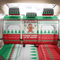 Funny Fitness Cookie Christmas Back Car Seat Cover with Gingerbread Design and Holiday Pattern - Wonder Print Shop