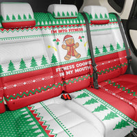 Funny Fitness Cookie Christmas Back Car Seat Cover with Gingerbread Design and Holiday Pattern - Wonder Print Shop