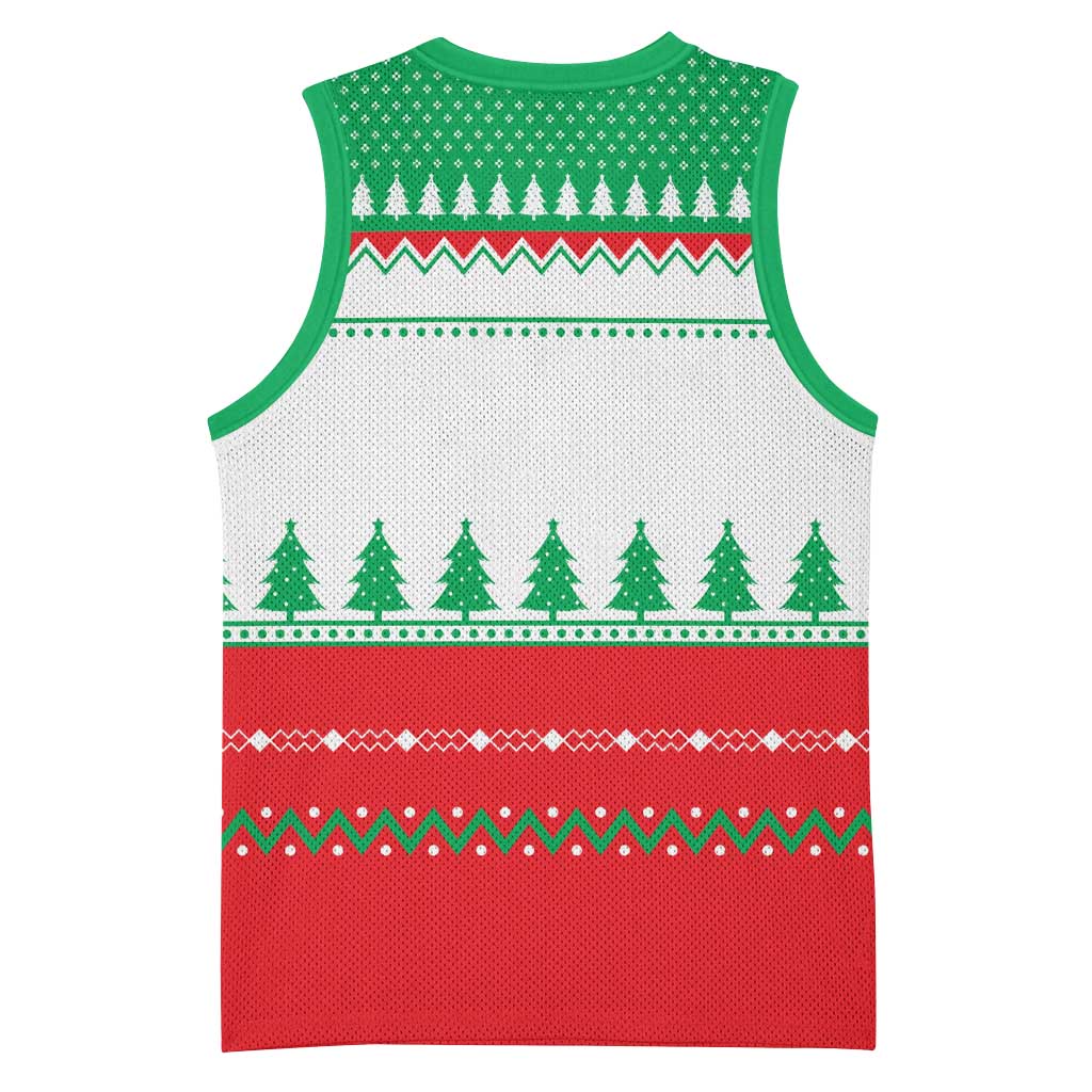 Funny Fitness Cookie Christmas Basketball Jersey with Gingerbread Design and Holiday Pattern - Wonder Print Shop