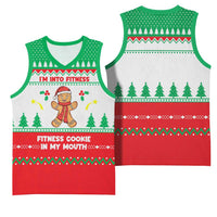 Funny Fitness Cookie Christmas Basketball Jersey with Gingerbread Design and Holiday Pattern - Wonder Print Shop