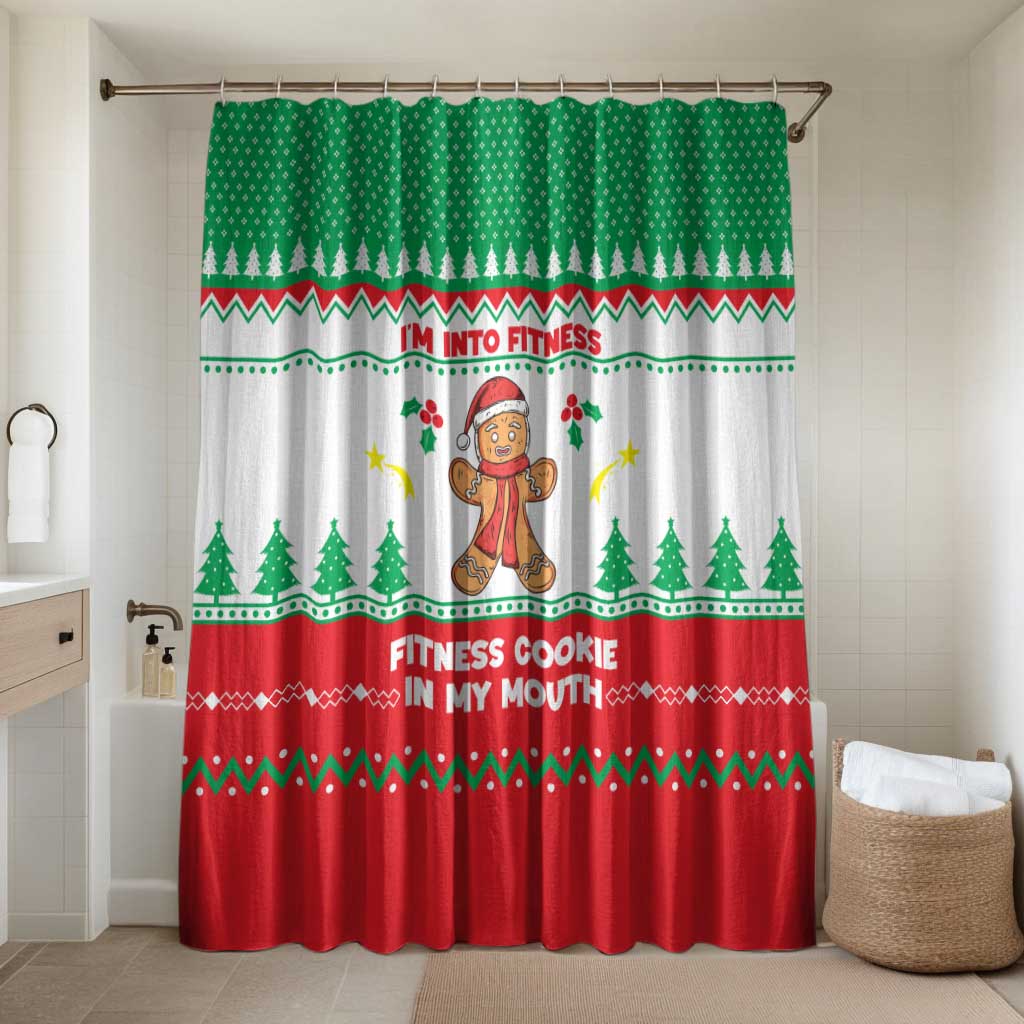 Funny Fitness Cookie Christmas Bathroom Set with Gingerbread Design and Holiday Pattern - Wonder Print Shop