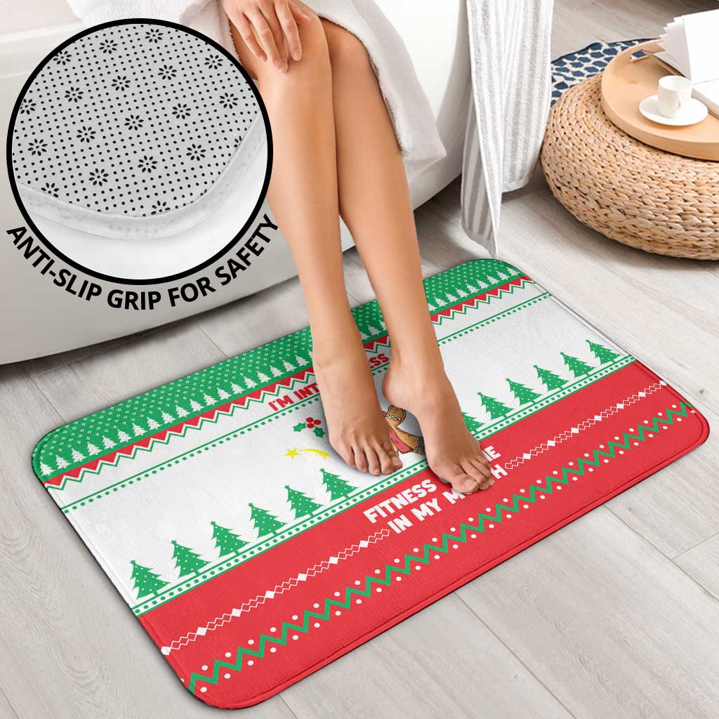 Funny Fitness Cookie Christmas Bathroom Set with Gingerbread Design and Holiday Pattern - Wonder Print Shop